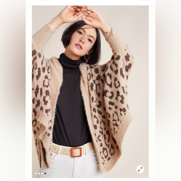 Anthropologie Leopard Print cardigan by Akemi & Kin, open front, style “Louise” - Picture 4 of 6